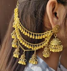 Antique oxidized 3 layers Sahara jumka