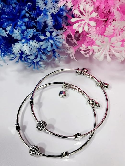 Pair of Adjustable Silver Bracelet Kara for Women