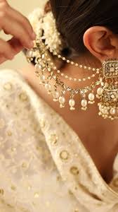 Jhumkas with Maang Tikka