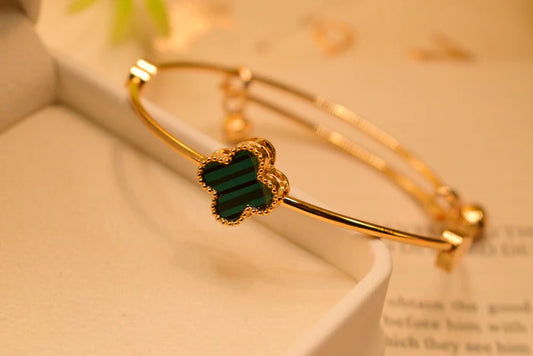 Beautiful Fancy Flower Design Gold Plated Bracelet for Girls/Women