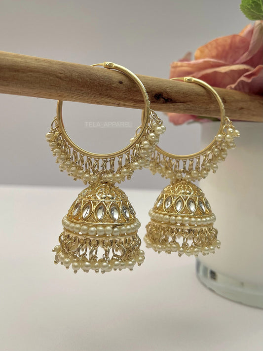 Meenakari blue baali Jhumka