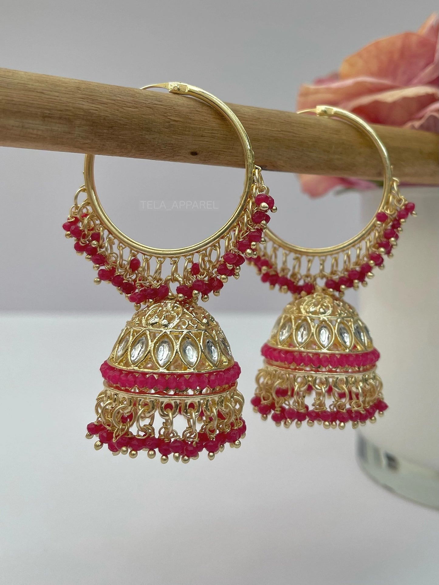 Meenakari blue baali Jhumka