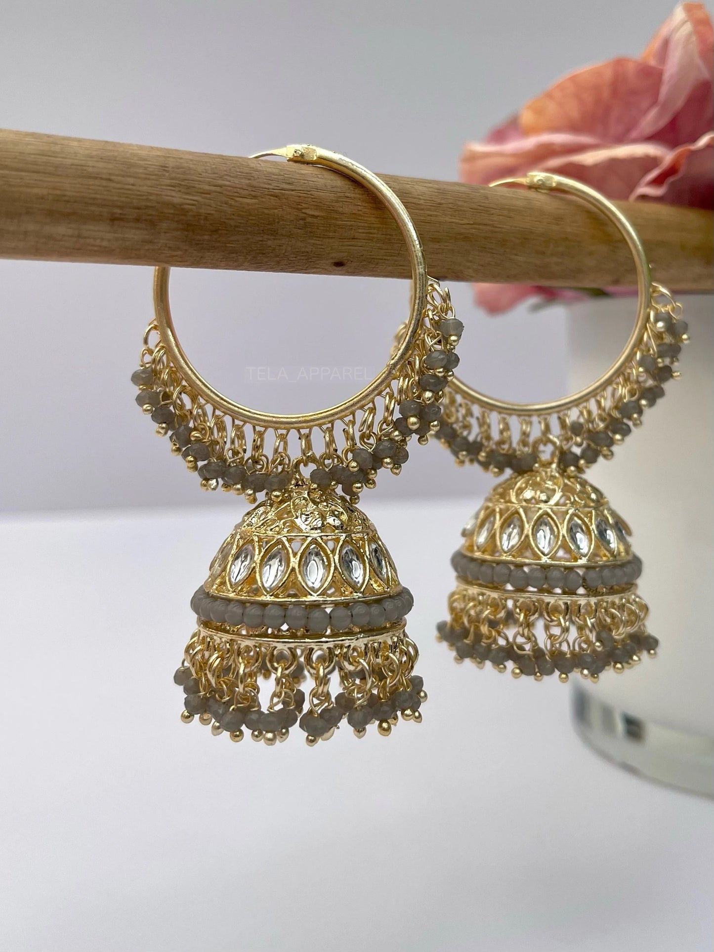 Meenakari blue baali Jhumka