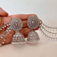 Jhumkas with Maang Tikka