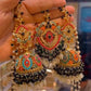 Jhumkas with Maang Tikka