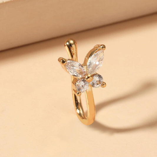 Crystal Butterfly Nose Ring